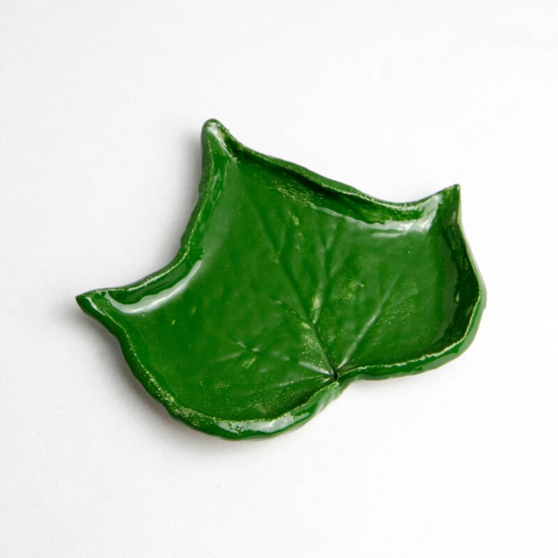 Keramik-Blatt dunkelgrün