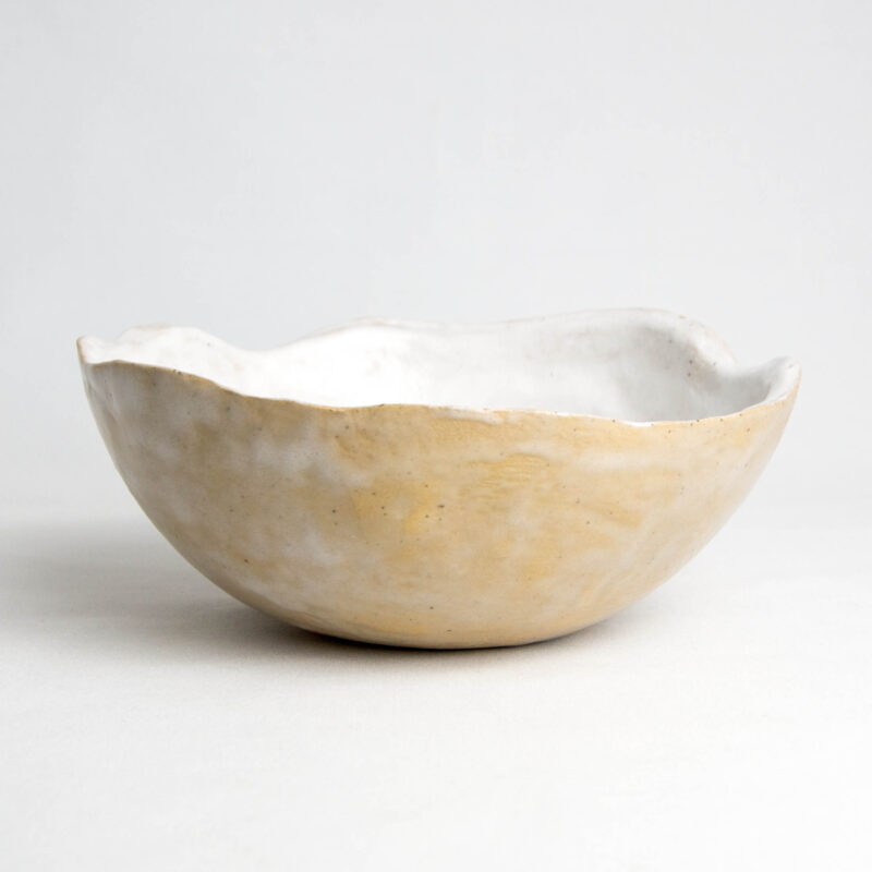 Keramikschüssel beige-weiß