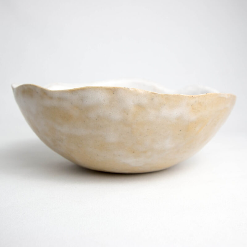 Keramikschüssel beige-weiß