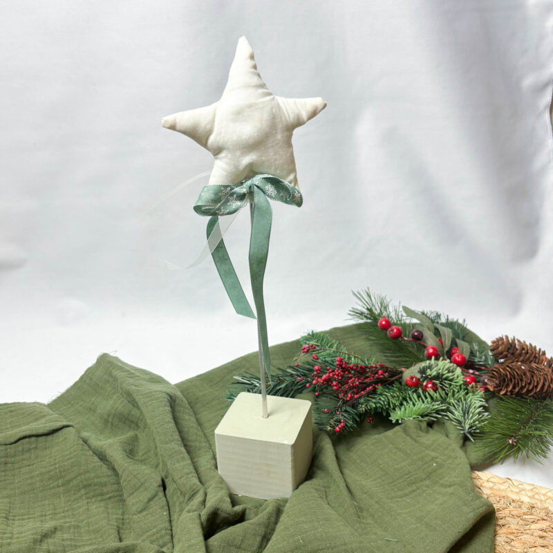 Weihnachtlicher Sternaufsteller weiß-grün