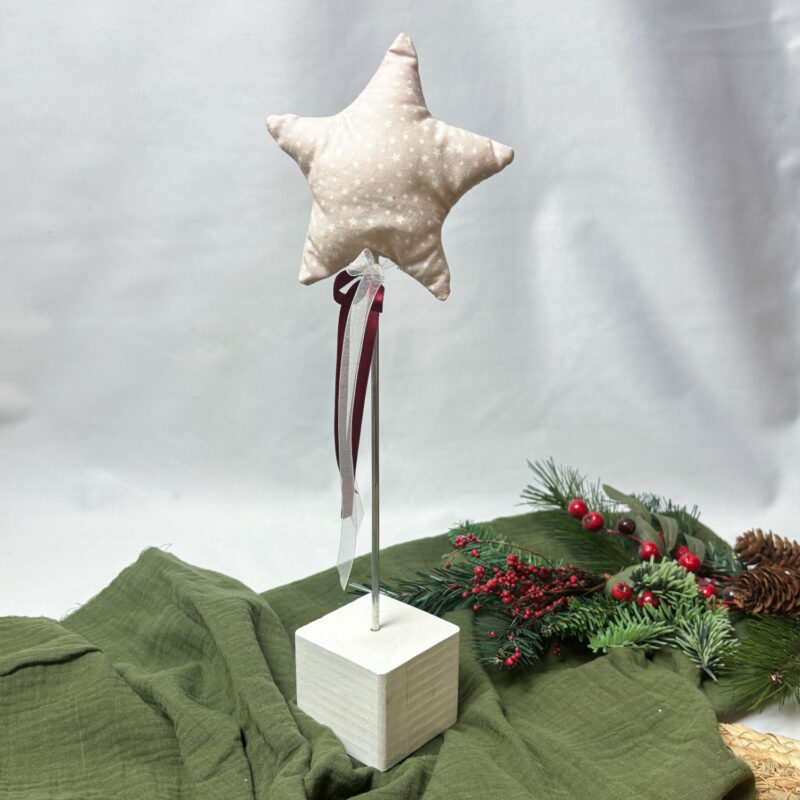 Weihnachtlicher Sternaufsteller weiß-hellrosa