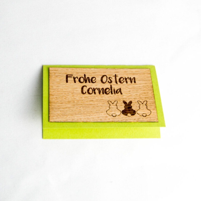 Holz-Platzkarte "Frohe Ostern"