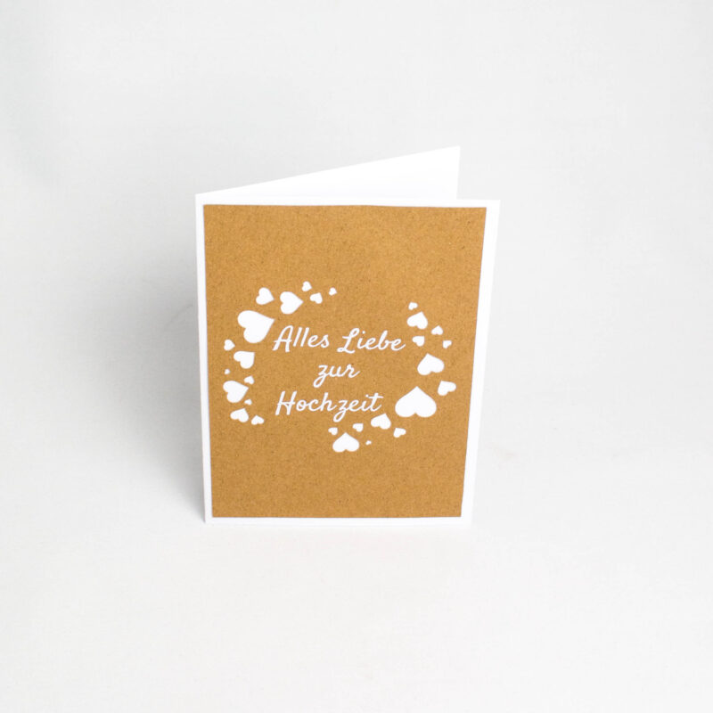 Glückwunschkarte "Alles Liebe zur Hochzeit" & Herzen