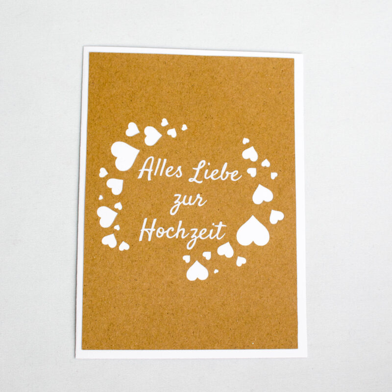 Glückwunschkarte "Alles Liebe zur Hochzeit" & Herzen