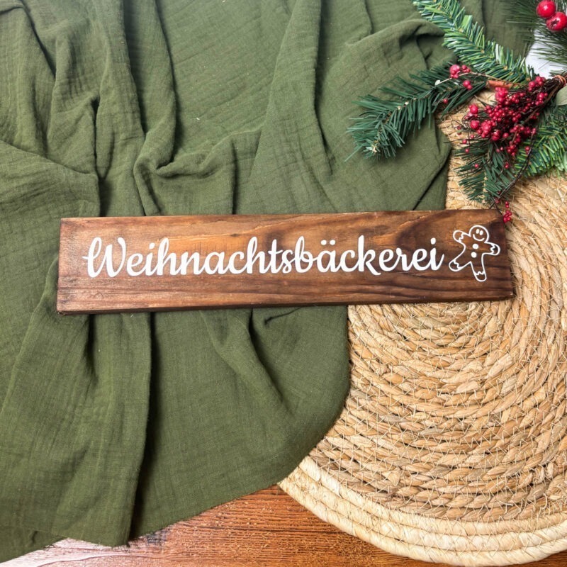 Holz-Schild Kuschelecke/Weihnachtsbäckerei