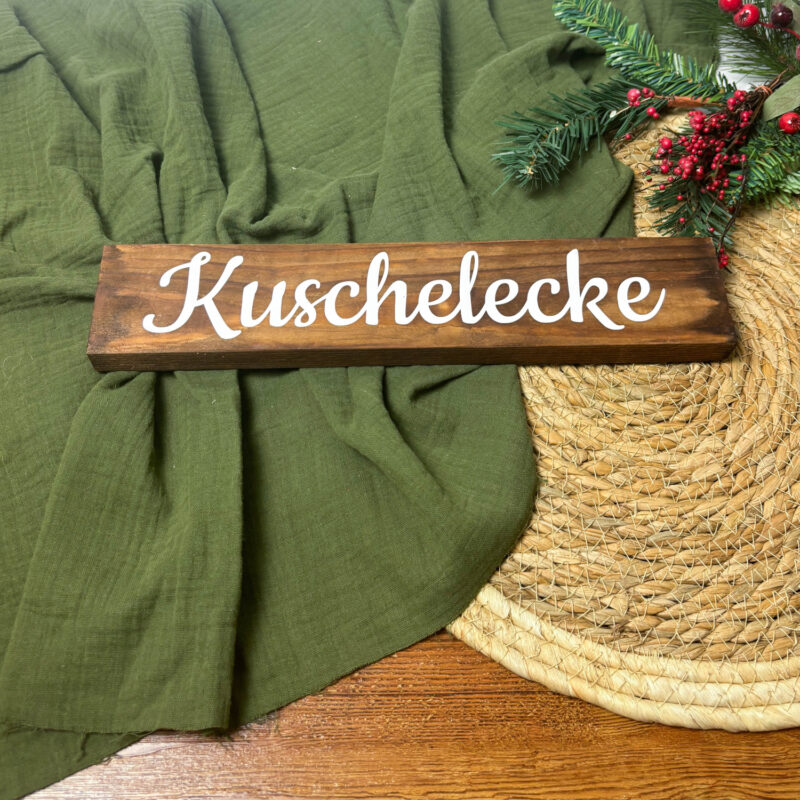 Holz-Schild Kuschelecke/Weihnachtsbäckerei