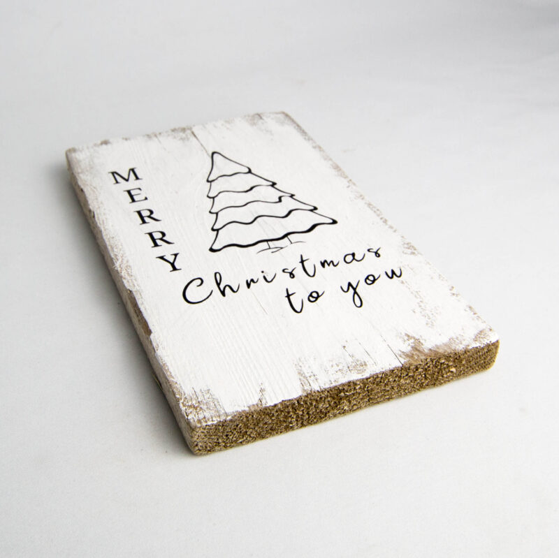 Weihnachtliches Treibholz-Schild "Merry Christmas"