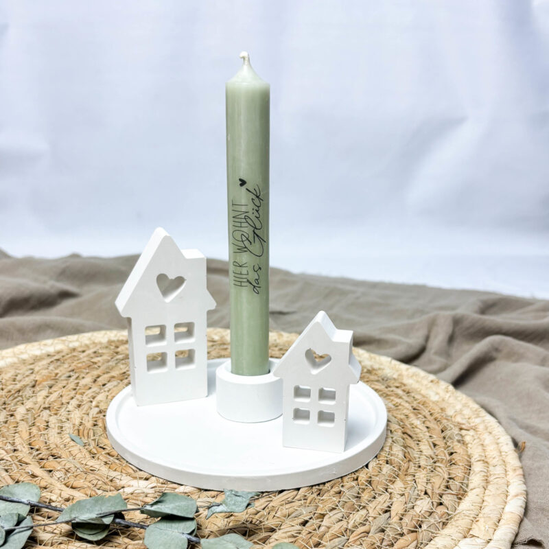 Deko-Häuschen-Set mit Kerzenhalter