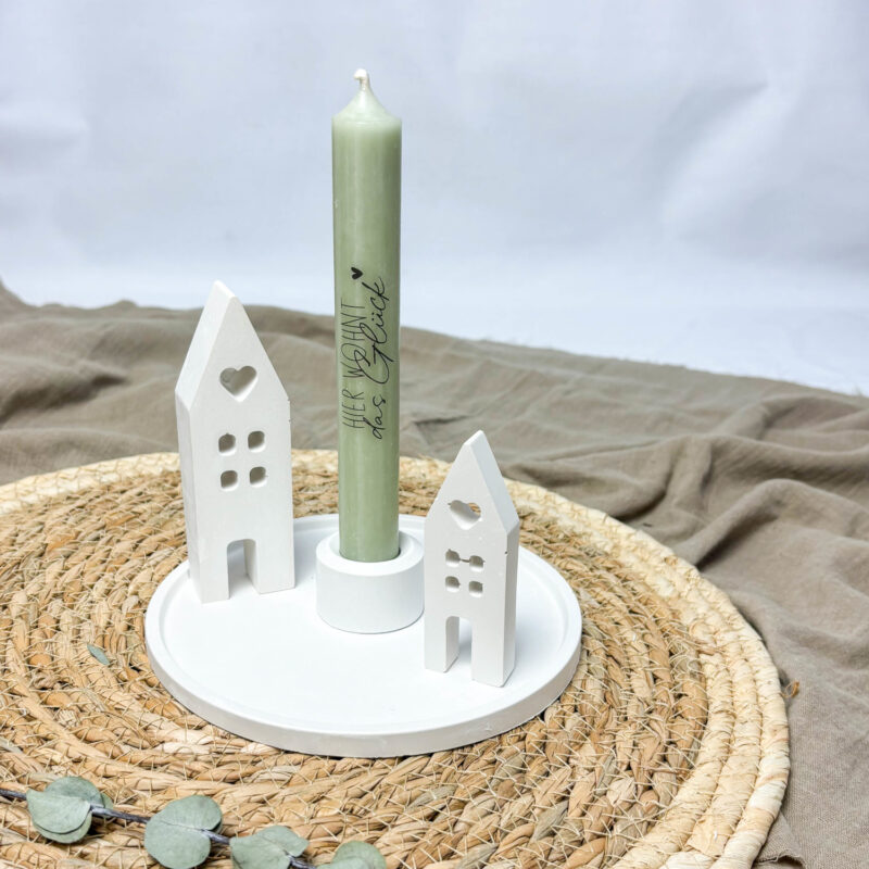 Deko-Häuschen-Set mit Kerzenhalter
